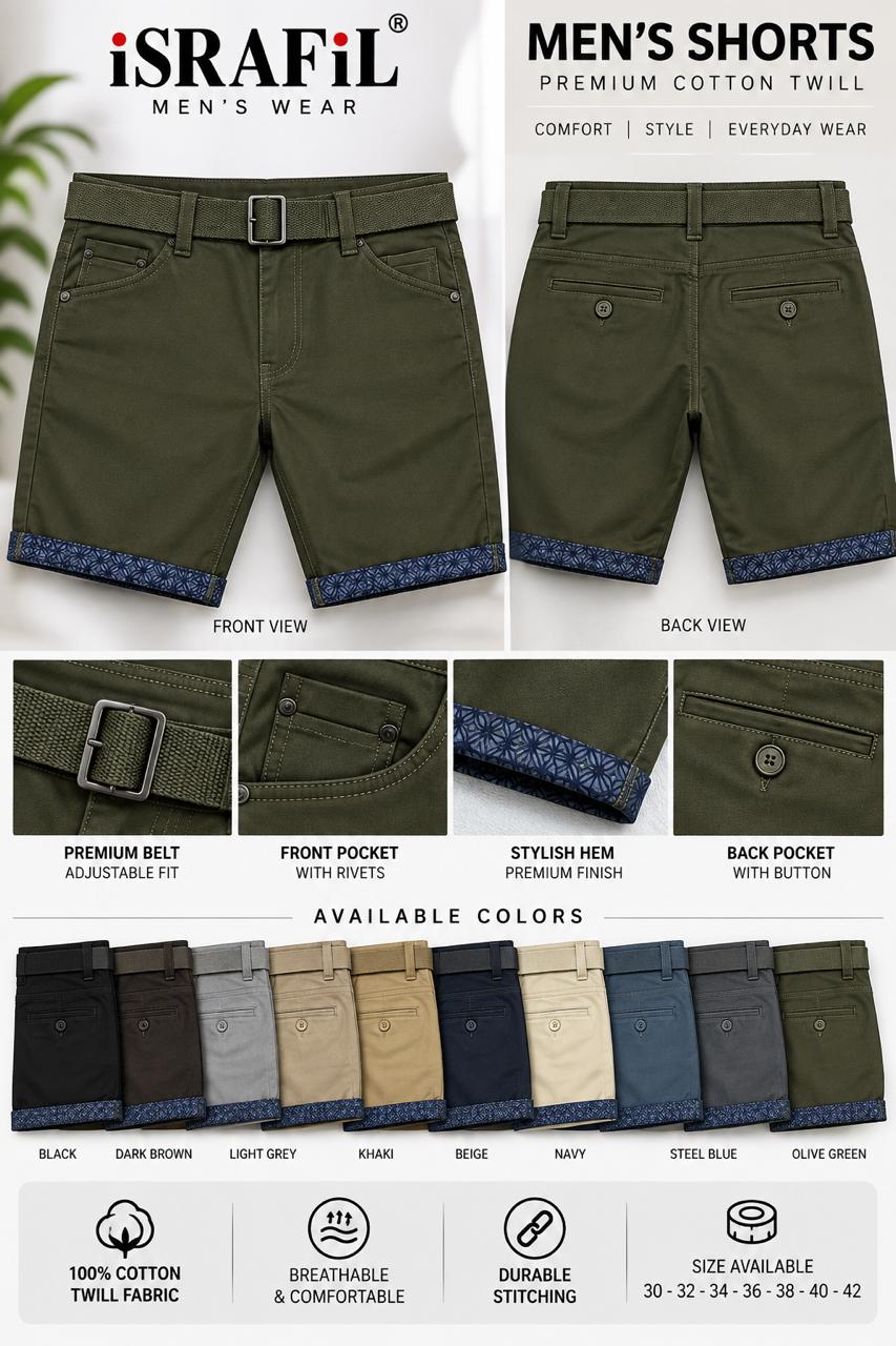 Men's Shorts Cotton Twill